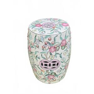 Vintage Chinese Porcelain Garden/Indoor Stool, Pomegranates